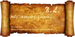Nádudvari Lajos névjegykártya